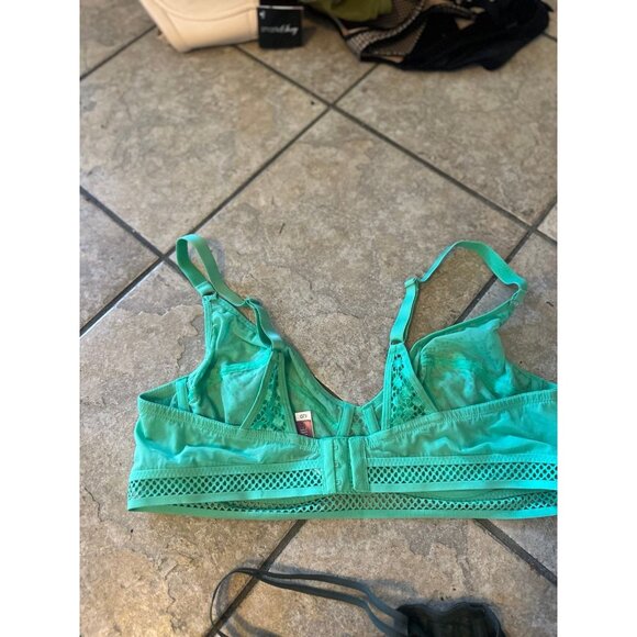 Adore Me 42D Bra Lot of 2 – Black Sheer Mesh Strappy + Green Lace Underwire NWOT - Picture 5 of 5